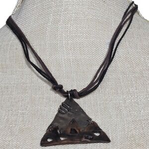 Triangle Pendant‎ Necklace Boho Statement Jewelry Adjustable Cord